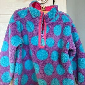 Hanna Andersson Rare Find Purple and Blue Polka Dot Fleece Pullover